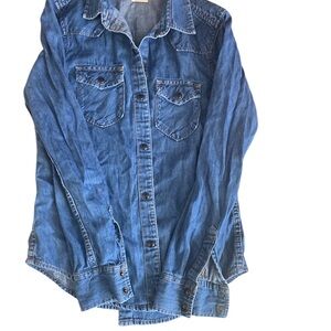 GAP Blue Denim Button Down Shirt